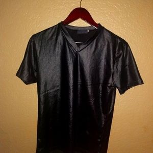 Silk form fit dress V-neck